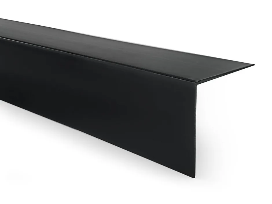 Cornière PVC 50x50 mm de protection et de décoration, baguette d'angle de finition, profilé L, KT, rigide, noir, 200 cm-Quest Online