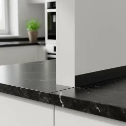 Cornière PVC 50x50 mm de protection et de décoration, baguette d'angle de finition, profilé L, KT, rigide, noir, 200 cm-Quest Online