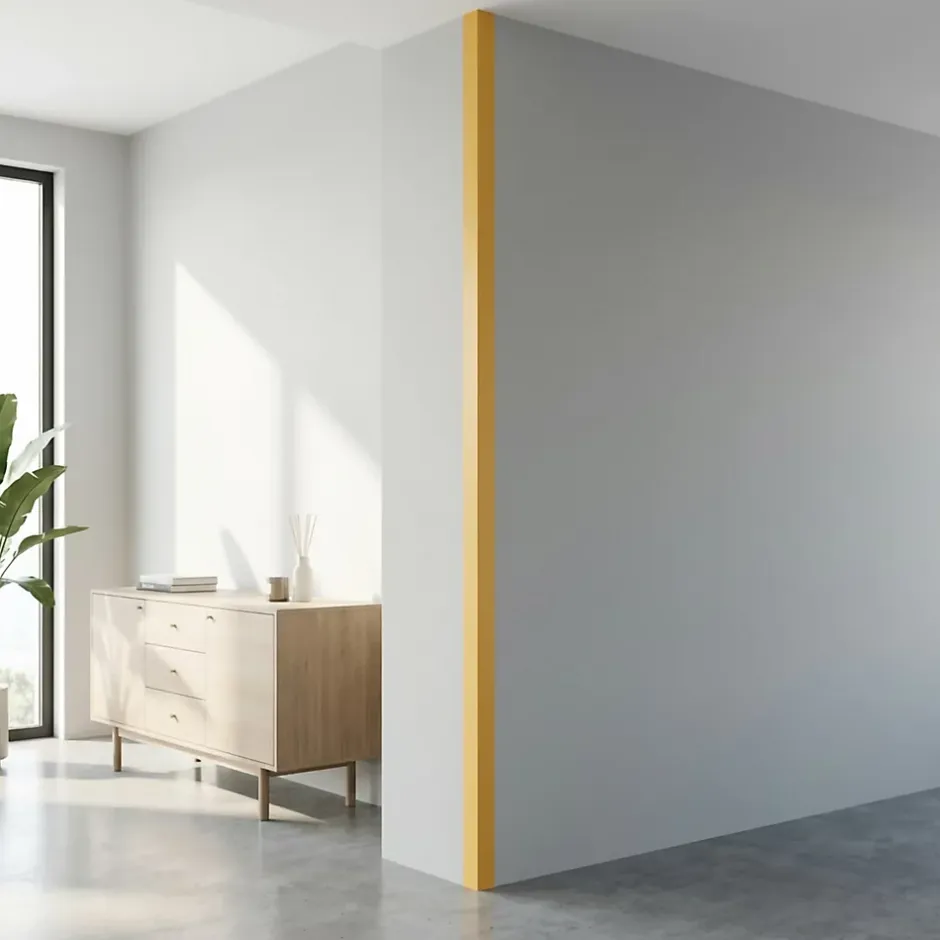 Cornière PVC 50x50 mm de protection et de décoration, baguette d'angle de finition, profilé L, KT, rigide, l'or, 150 cm-Quest Clearance