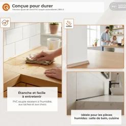 Quest Moulure Décorative Adhesive 10 mm, Quart de Rond PVC flexible - 3 mètres, chêne clair