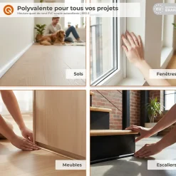 Moulure Décorative Adhesive 10 mm, Quart de Rond PVC flexible - 3 mètres, blanc-Quest Best