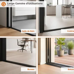 Quest Profil de rampe flexible en PVC autocollant pour carrelages et moquettes, Beige