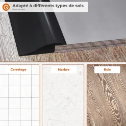 Quest Profil de rampe flexible en PVC autocollant pour carrelages et moquettes, Beige