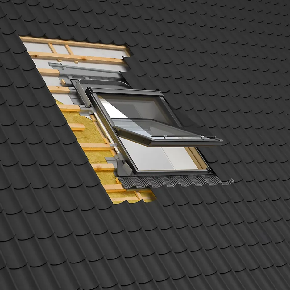 Velux Raccord fenêtre de toit simple sur tuiles EDW SK06 ocre