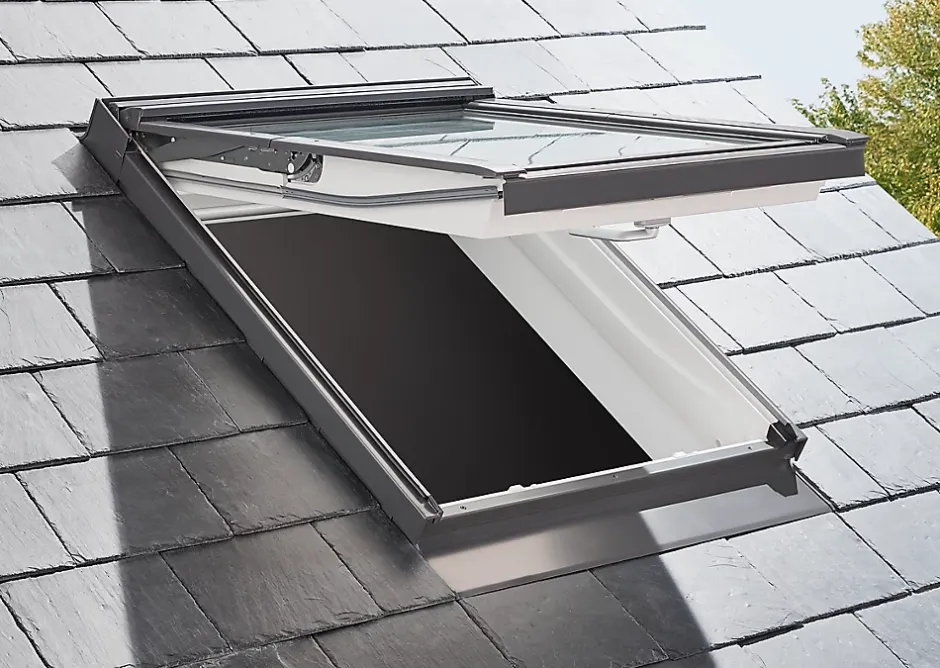 Velux Raccord fenêtre de toit simple sur ardoises EDL MK04 gris