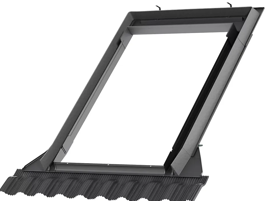 Velux Raccord fenêtre de toit simple sur tuiles EDW CK02 gris