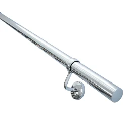 Rampe arrondie pour escalier en acier coloris argent-Fortia