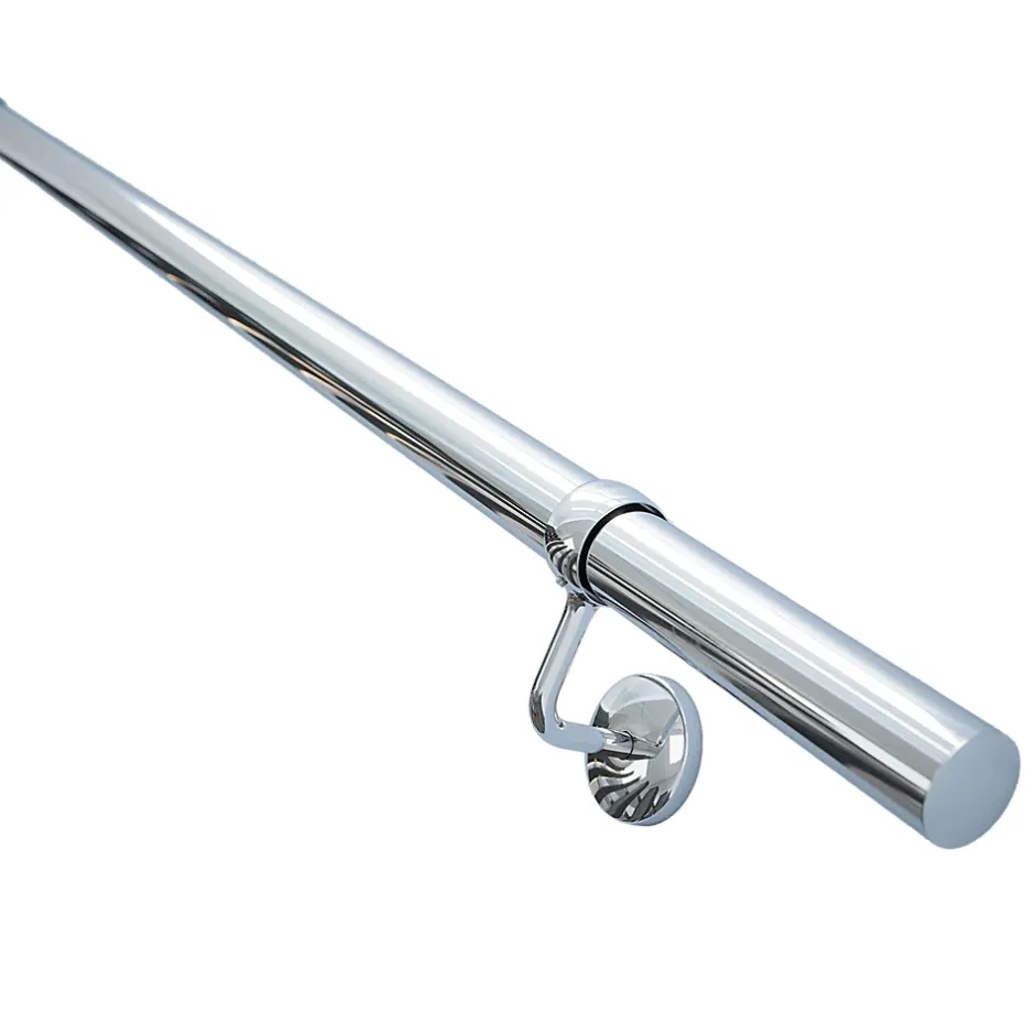 Rampe arrondie pour escalier en acier coloris argent-Fortia