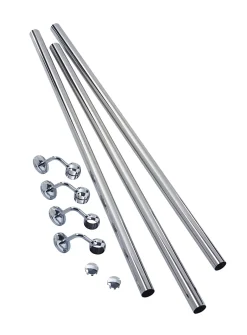 Rampe arrondie pour escalier en acier coloris argent-Fortia