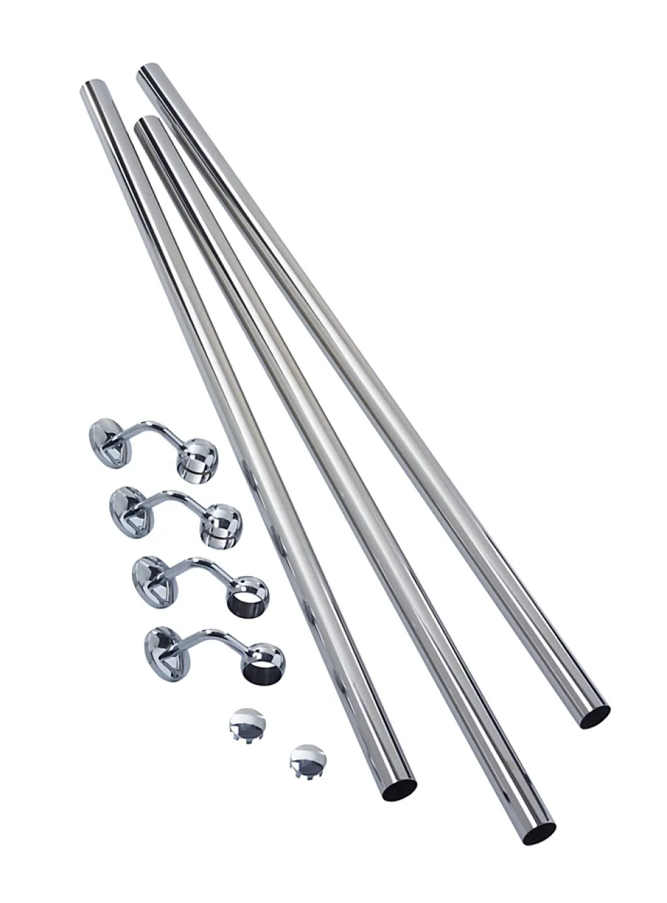 Rampe arrondie pour escalier en acier coloris argent-Fortia