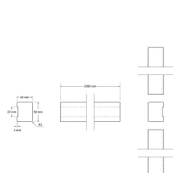 Rampe carrée pour escalier chêne coloris naturel-Fortia Online