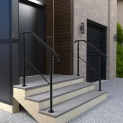 Rampe d'escalier L.108cm - acier inox 201 - 2 à 3 Marches - Noir Garde Corps - Angle Reglable de 0-60 - Exterieur et Interieur-AICA Sanitaire Outlet