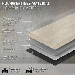 Revêtement de sol à clic en PVC 6,16m²/28 planches 122x18cm marron aspect chêne afterglow-Ml-Design