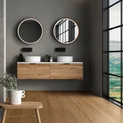 Revêtement de sol à clic en PVC 3,08m²/14 planches 122x18cm marron clair aspect chêne-Ml-Design Clearance