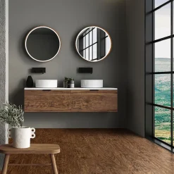 Revêtement de sol à clic en PVC 6,16 m² / 28 planches 122 x 18 cm marron aspect acacia-Ml-Design Sale