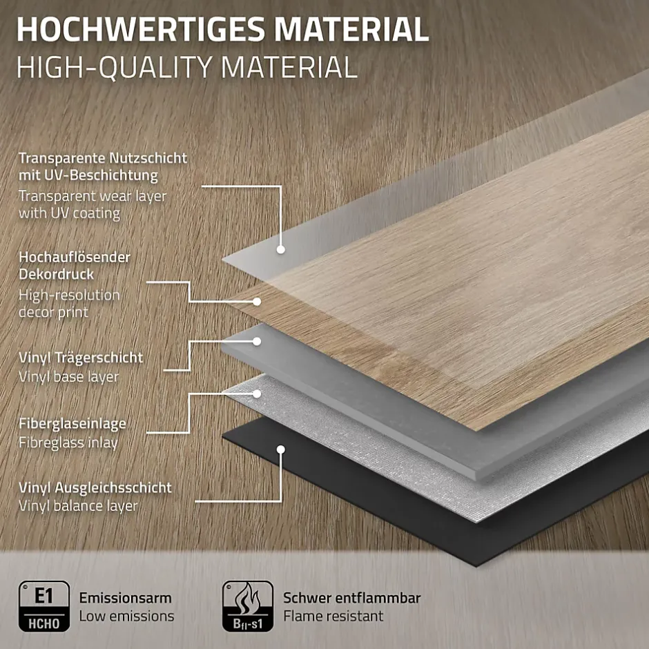 Ml-Design Revêtement de sol à clic PVC 6,16m²/28 planches 122x18cm marron aspect chêne golden hour