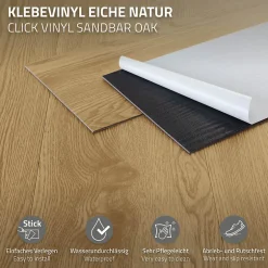 Revêtement de sol autocollant en PVC 2,23m²/16 planches 91,5x15,3cm naturel aspect chêne-Ml-Design Discount