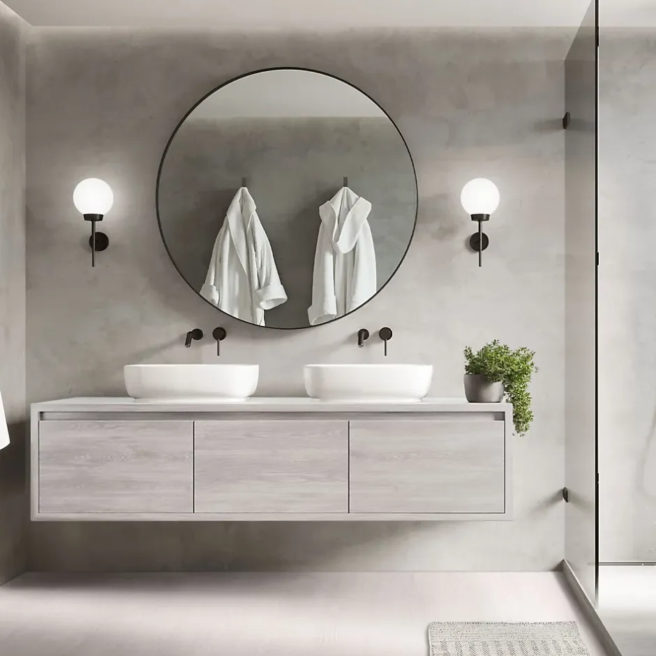 Revêtement de sol autocollant en PVC 6,69m²/48 planches 91,5x15,3cm blanc aspect chêne-Ml-Design Best