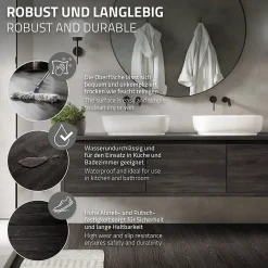 Revêtement de sol autocollant PVC 2,23m²/16 planches 91,5x15,3cm gris foncé aspect chêne-Ml-Design Outlet