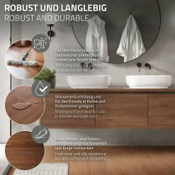 Revêtement de sol autocollant PVC 11,15m²/80 planches 91,5x15,3cm brun aspect chêne rouge-Ml-Design Online