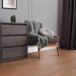 Revêtement de sol autocollant PVC 11,15m²/80 planches 91,5x15,3cm brun aspect chêne rouge-Ml-Design Online