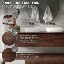 Ml-Design Revêtement de sol autocollant PVC 6,69m²/48 planches 91,5x15,3cm rouge-brun aspect noyer