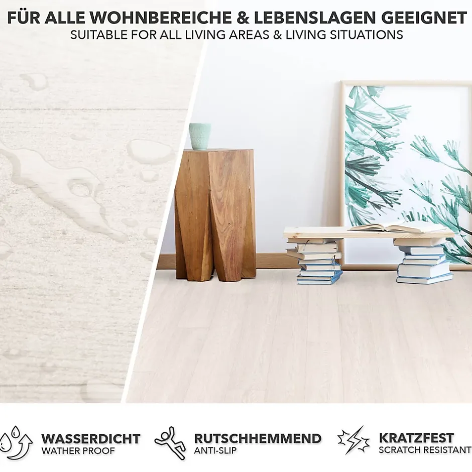 Revêtement de sol sur mesure Atlantic Pure Oak 009S 100 x 300 cm --Floordirekt Online