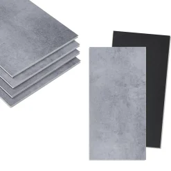 Revêtement de sol vinyle SPC à clipser Aldire 10 planches 1,86 m² gris effet béton-Neu.Holz Outlet