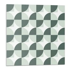 Wallfluent Revêtement Mural PVC 50x50 cm Géométrie Des Cercles Et Des Carrés 4 pièces