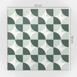 Wallfluent Revêtement Mural PVC 50x50 cm Géométrie Des Cercles Et Des Carrés 4 pièces