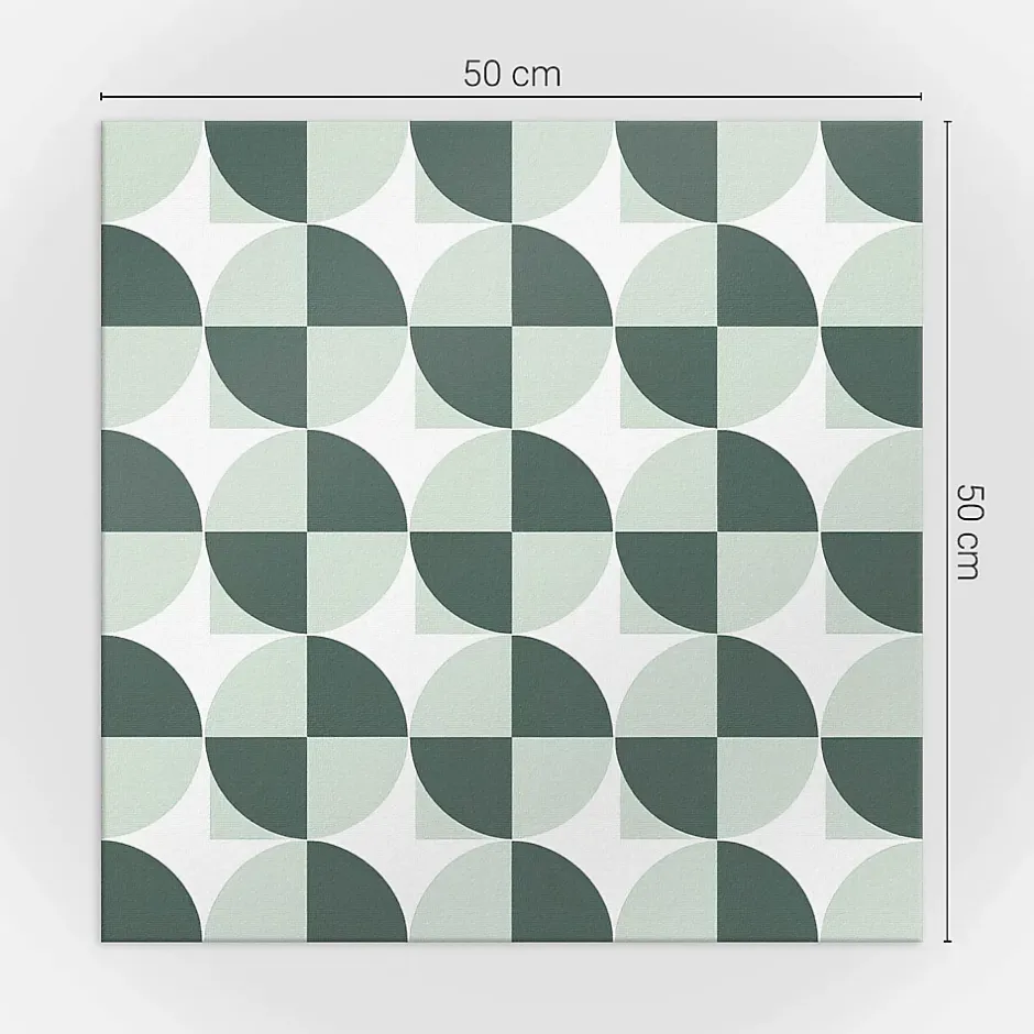 Wallfluent Revêtement Mural PVC 50x50 cm Géométrie Des Cercles Et Des Carrés 4 pièces