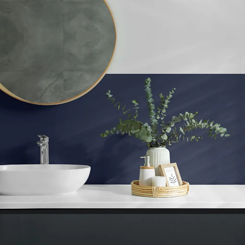 Revêtement Mural PVC 50x50 cm Couleur : Bleu Marine Foncé 4 pièces-Wallfluent Online