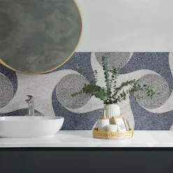 Wallfluent Revêtement Mural PVC 50x50 cm Motif De Mosaïque Abstrait 4 pièces