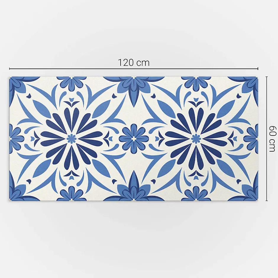 Wallfluent Revêtement Mural PVC 120x60 cm Motifs Végétaux En Carreaux 1 pièce