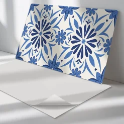 Wallfluent Revêtement Mural PVC 120x60 cm Motifs Végétaux En Carreaux 1 pièce