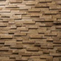 Revêtement parement en teck recyclé naturel barette 20cm x50cm-Wanda Collection Sale