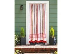 Rideau de porte moustiquaire en toile multicolore Rouge 140 x 225 cm --Morel Best