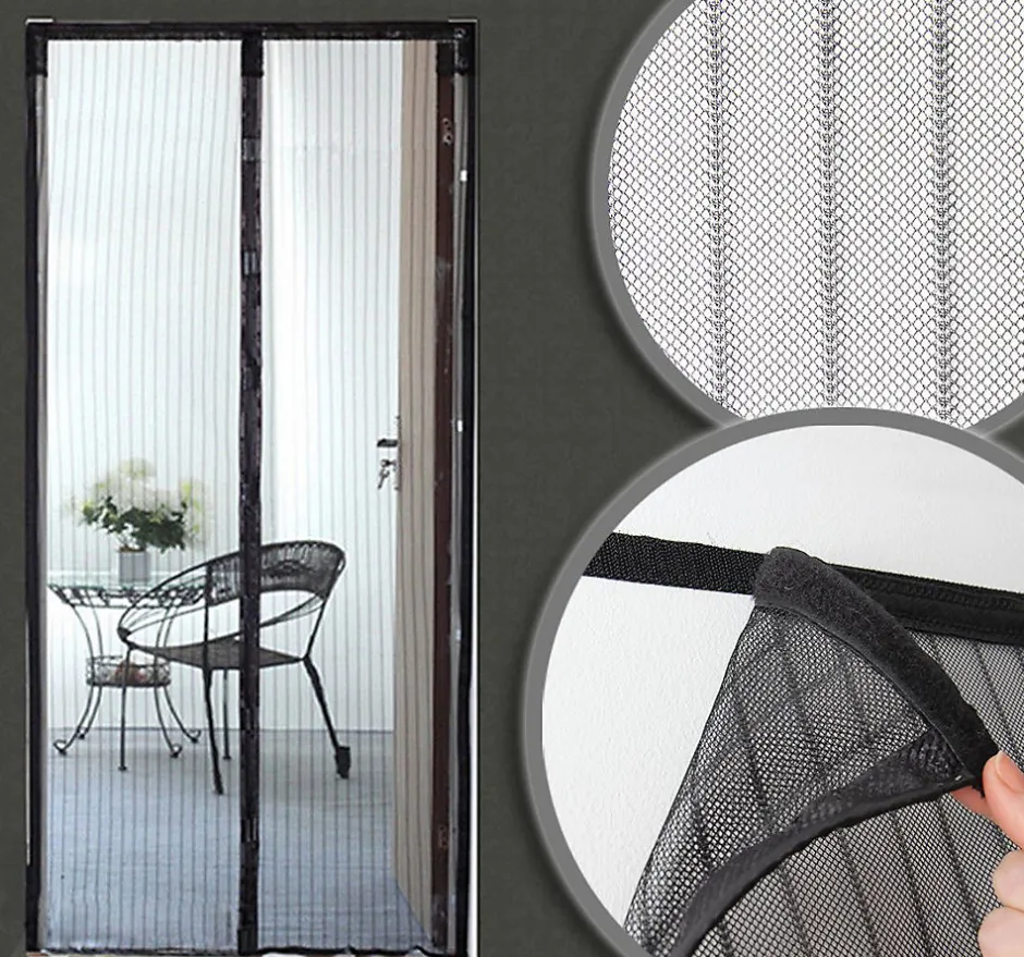 Avosdim Rideau Moustiquaire aimanté - L130 x H215cm - Noir