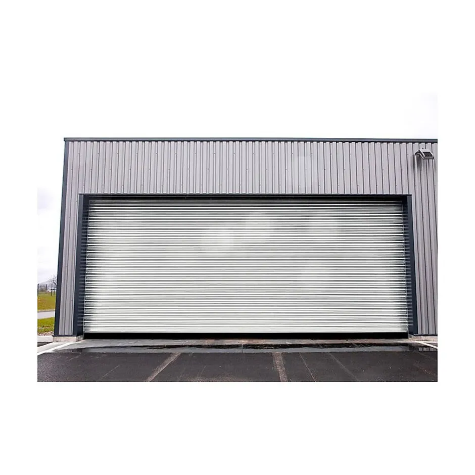 4M Rideau Métallique Blanc RAL9010 Motorisé 380V Lames Pleines 9/10ème L8500 H3000