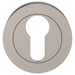 Rosace de fonction rond à visser cylindre Duod effet nickel satin gris Ø50mm-GoodHome Best