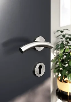 Rosace de fonction rond à visser cylindre Duod effet nickel satin gris Ø50mm-GoodHome Best