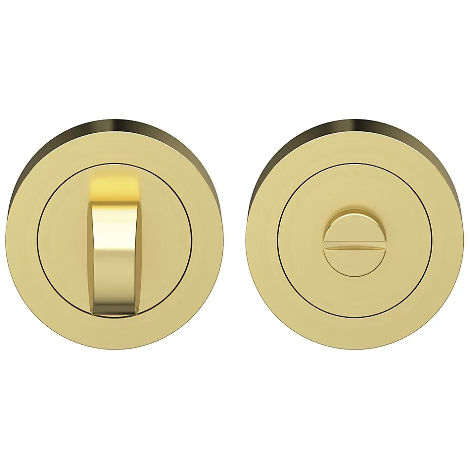 GoodHome Rosace de fonction rond à visser à condamnation Duod effet laiton satin or Ø50mm