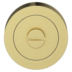 GoodHome Rosace de fonction rond à visser à condamnation Duod effet laiton satin or Ø50mm