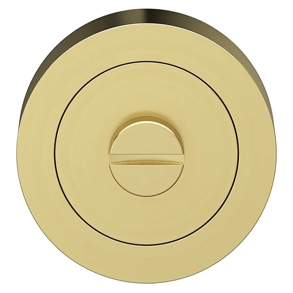 GoodHome Rosace de fonction rond à visser à condamnation Duod effet laiton satin or Ø50mm