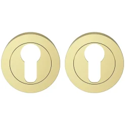 GoodHome Rosace de fonction rond à visser Duod effet laiton or Ø50mm