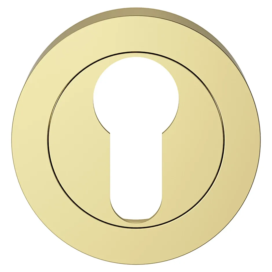 GoodHome Rosace de fonction rond à visser Duod effet laiton or Ø50mm