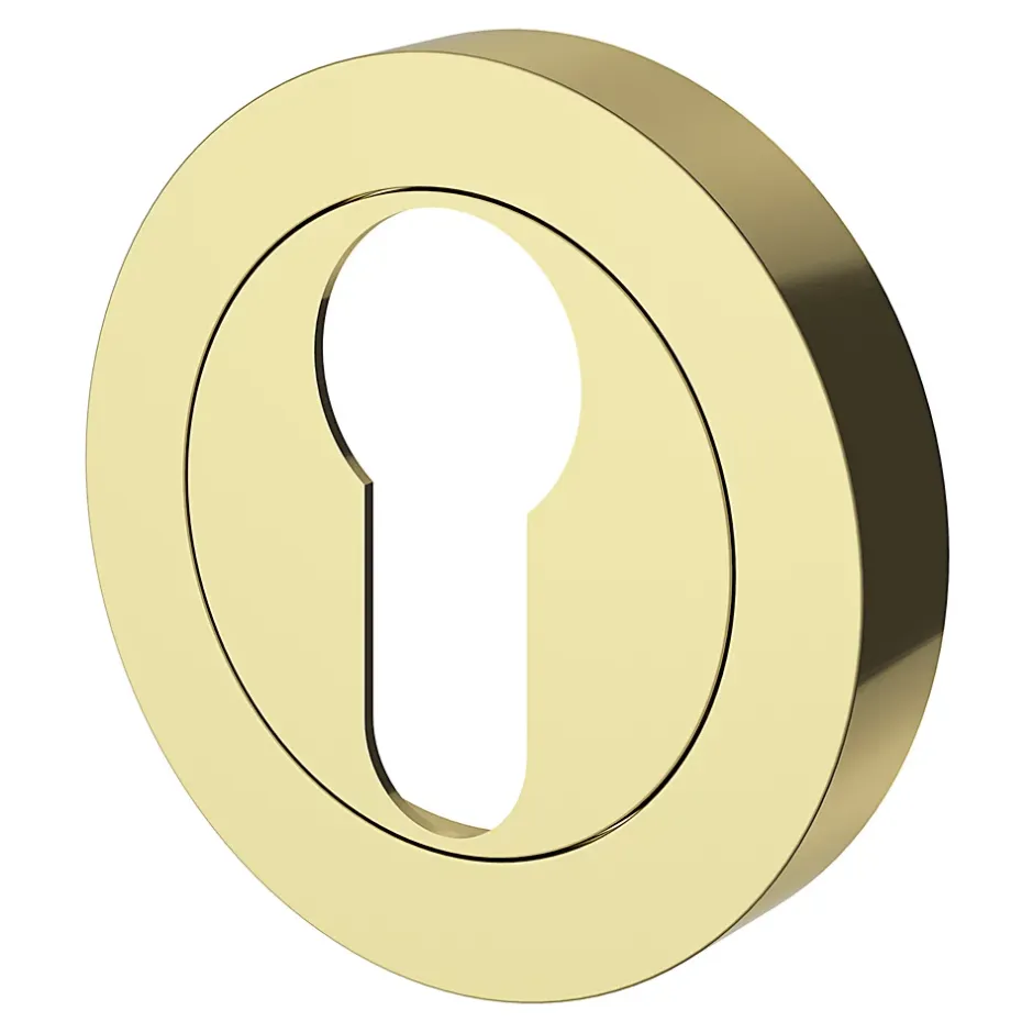 GoodHome Rosace de fonction rond à visser Duod effet laiton or Ø50mm