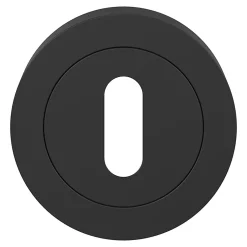 GoodHome Rosace de fonction rond à visser à serrure Duod mat noir Ø50mm