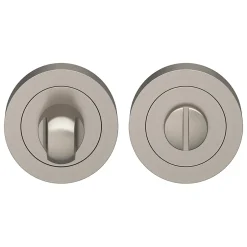 GoodHome Rosace de fonction rond à visser à condamnation Duod essential effet nickel satin gris Ø50mm