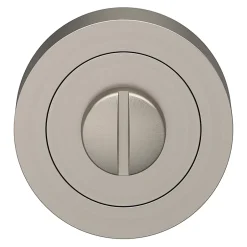 GoodHome Rosace de fonction rond à visser à condamnation Duod essential effet nickel satin gris Ø50mm